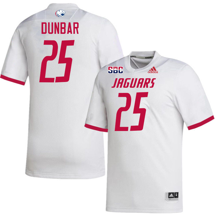 #25 Trae'von Dunbar South Alabama Jaguars Jerseys,College Football Uniforms,Apparels Stitched-White